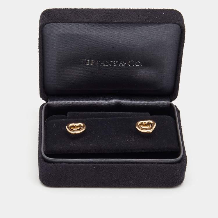 Pre Owned Tiffany & Co. Elsa Peretti  Open Heart 18k Rose Gold Earrings