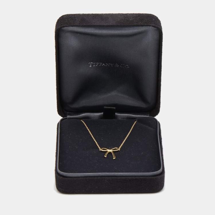Pre Owned Tiffany & Co. Tiffany Bow 18k Yellow Gold Chain Necklace