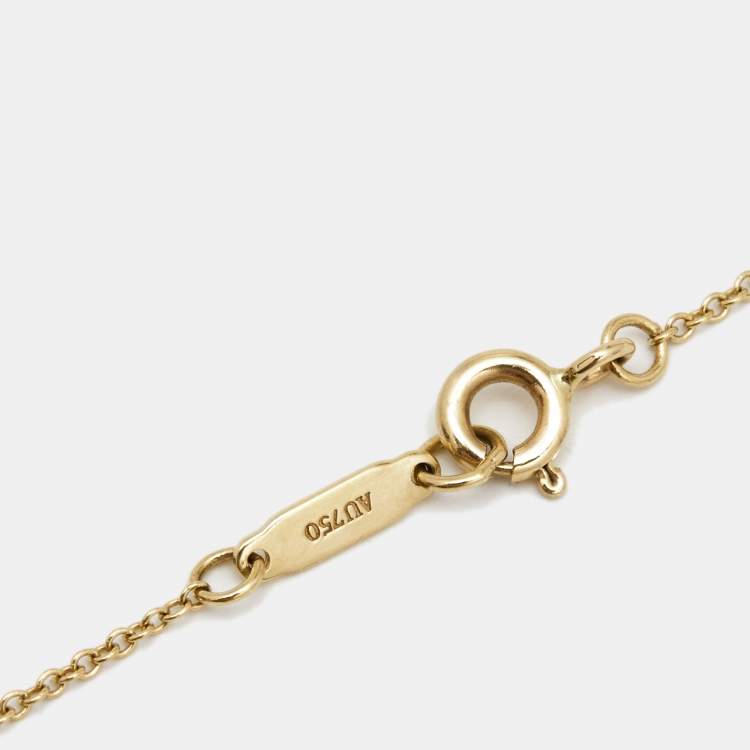 Pre Owned Tiffany & Co. Tiffany Bow 18k Yellow Gold Chain Necklace