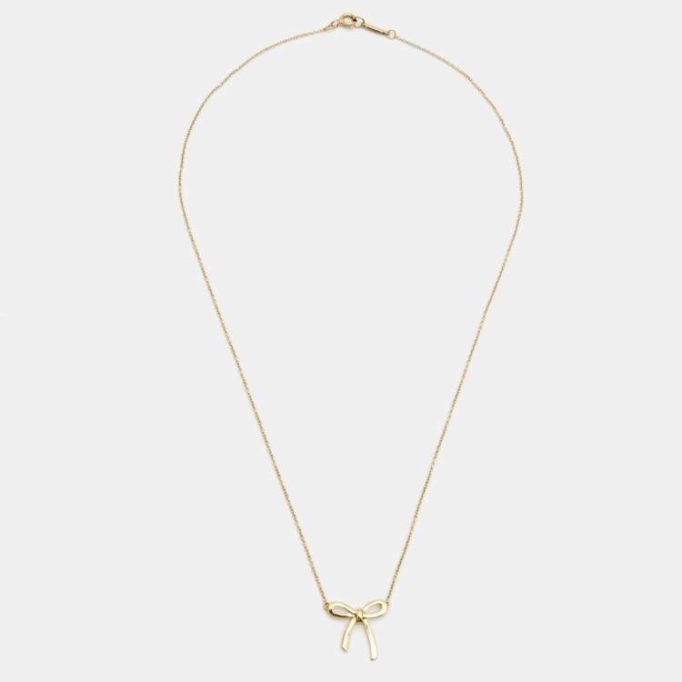 Tiffany & Co. 18K Yellow Gold Bow Necklace