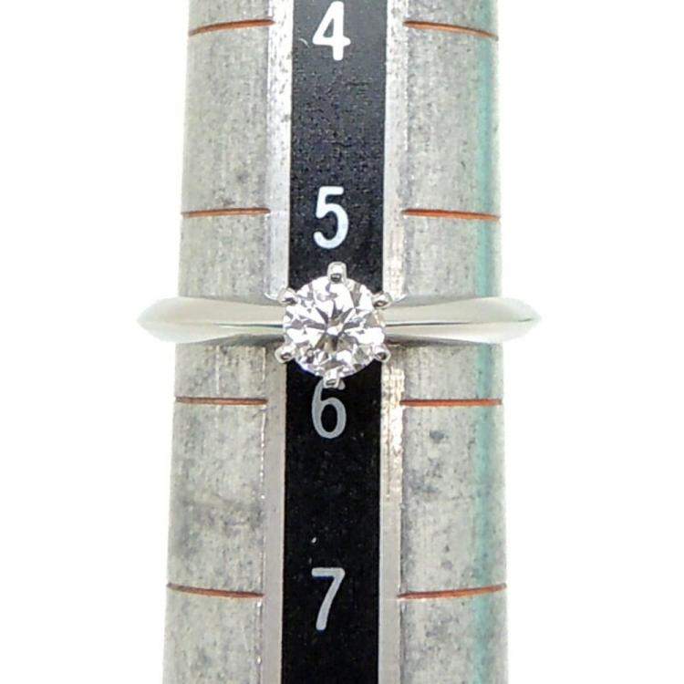 Pre Owned Tiffany & Co. Tiffany Setting Platinum Diamond Ring EU 45