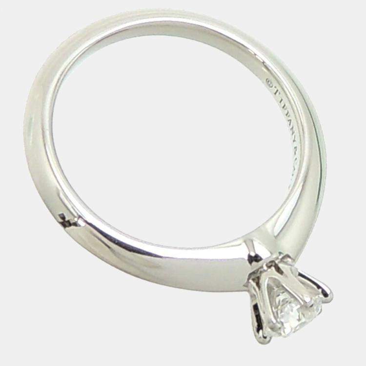 Pre Owned Tiffany & Co. Tiffany Setting Platinum Diamond Ring EU 45