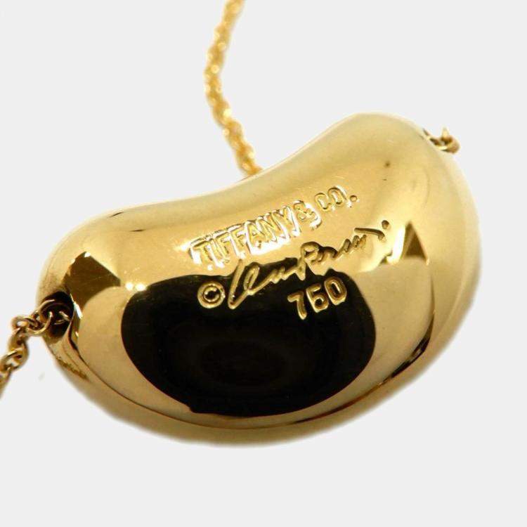 Pre Owned Tiffany & Co. Bean 18K Yellow Gold Necklace 