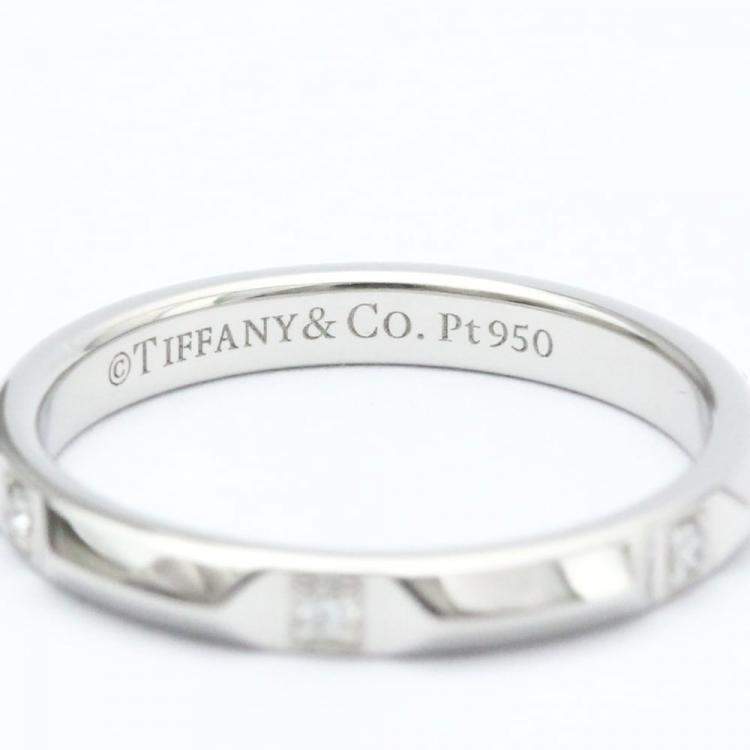 Pre Owned Tiffany & Co. Tiffany True Platinum Diamond Ring EU 54.5