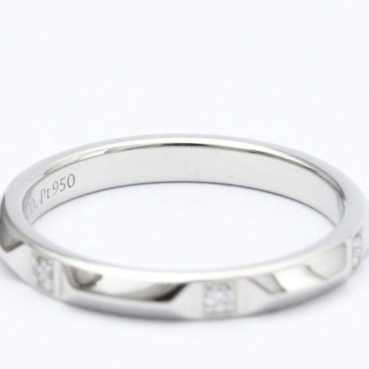 Pre Owned Tiffany & Co. Tiffany True Platinum Diamond Ring EU 54.5