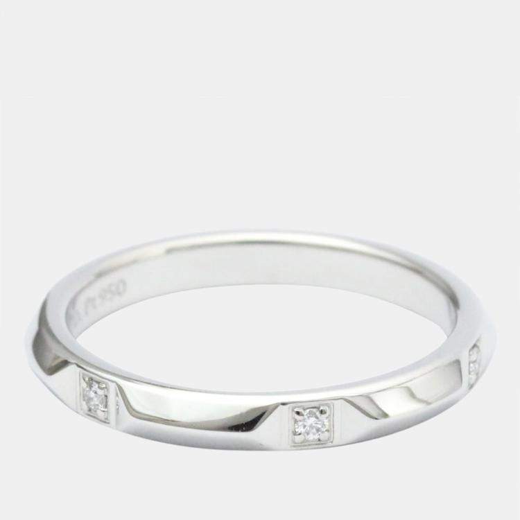 Pre Owned Tiffany & Co. Tiffany True Platinum Diamond Ring EU 54.5