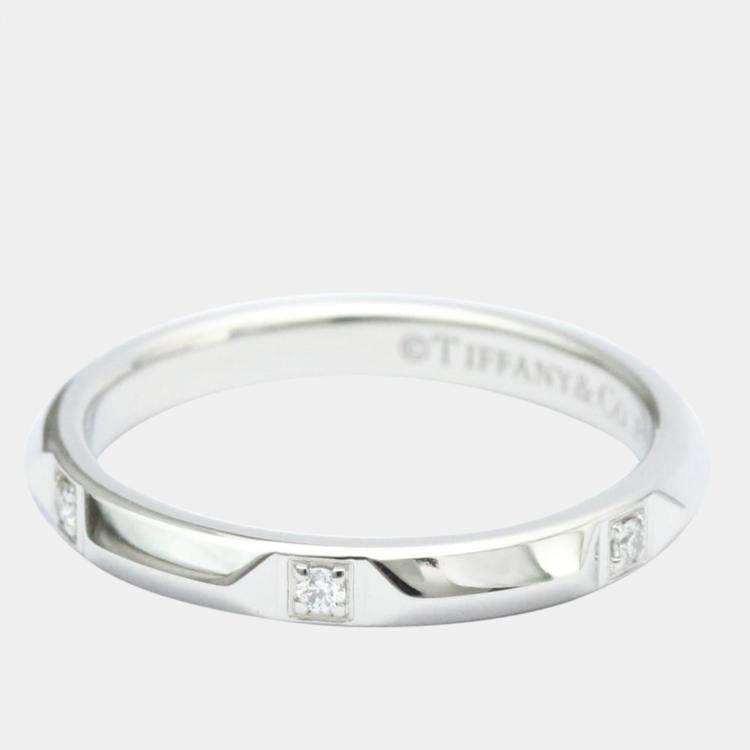 Pre Owned Tiffany & Co. Tiffany True Platinum Diamond Ring EU 54.5