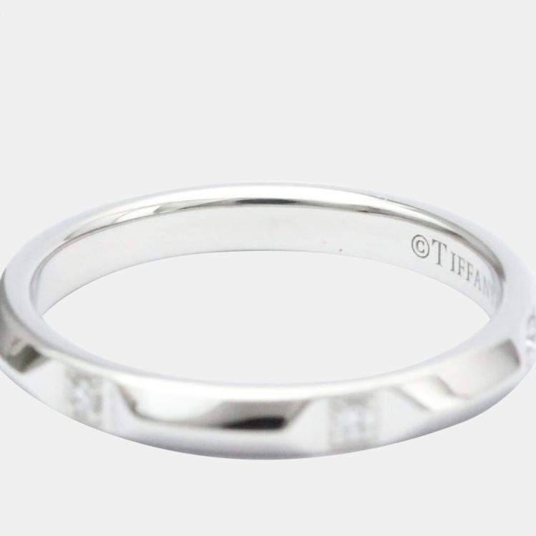 Pre Owned Tiffany & Co. Tiffany True Platinum Diamond Ring EU 54.5