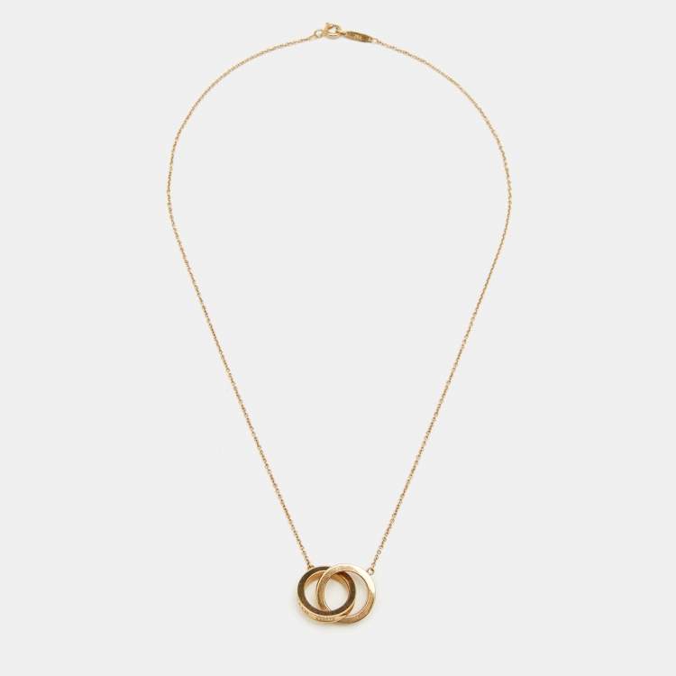 Pre Owned Tiffany & Co. 1837 Interlocking Circles 18k Yellow Gold Necklace