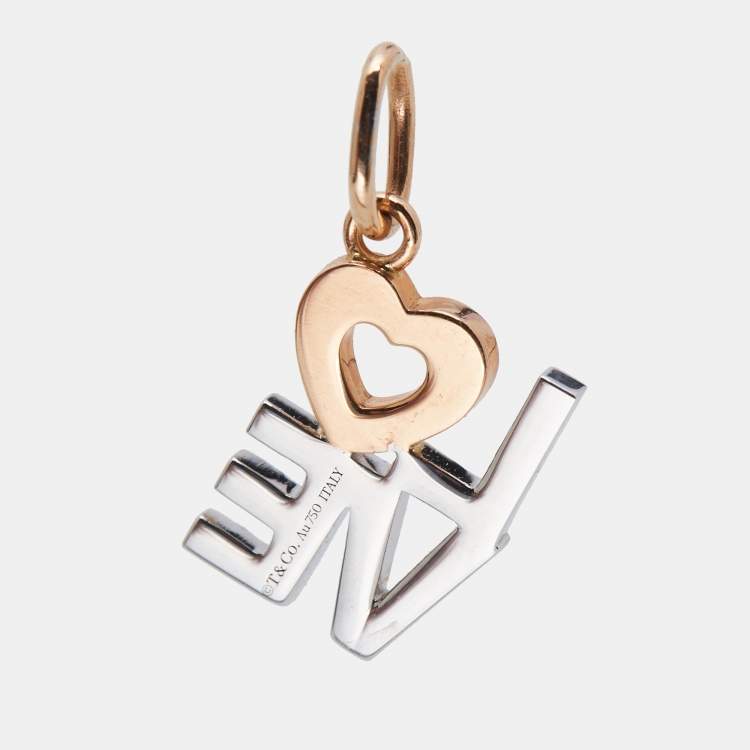 Pre Owned Tiffany & Co. Love Diamonds 18k Two Tone Gold Pendant
