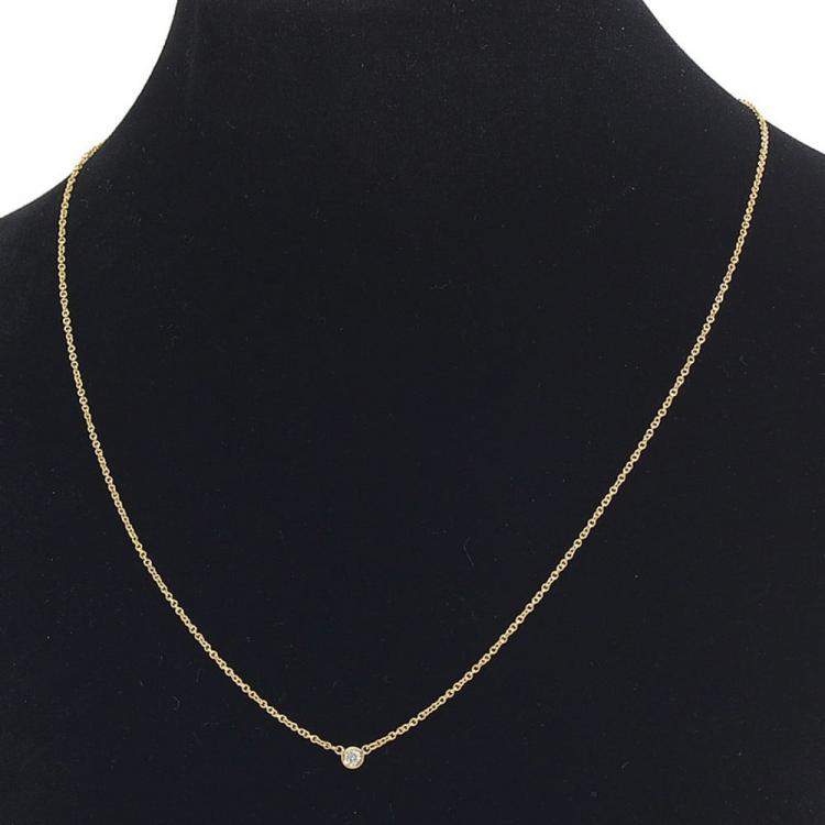 Pre Owned Tiffany & Co. Elsa Peretti Diamonds By The Yard 18K Yellow Gold Diamond Necklace