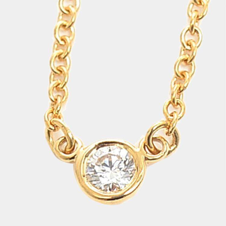 Pre Owned Tiffany & Co. Elsa Peretti Diamonds By The Yard 18K Yellow Gold Diamond Necklace