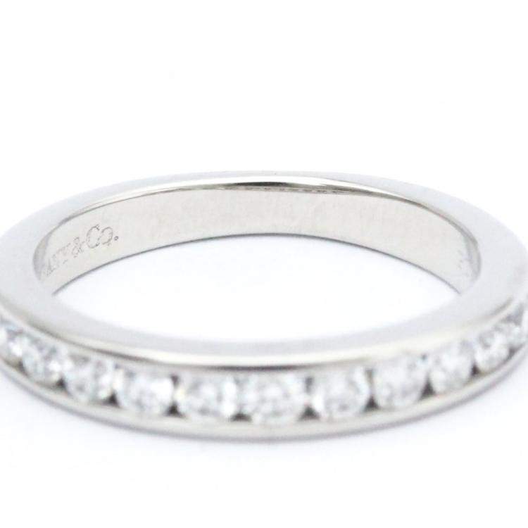 Pre Owned Tiffany & Co. Tiffany Setting Platinum Diamond Ring EU 48