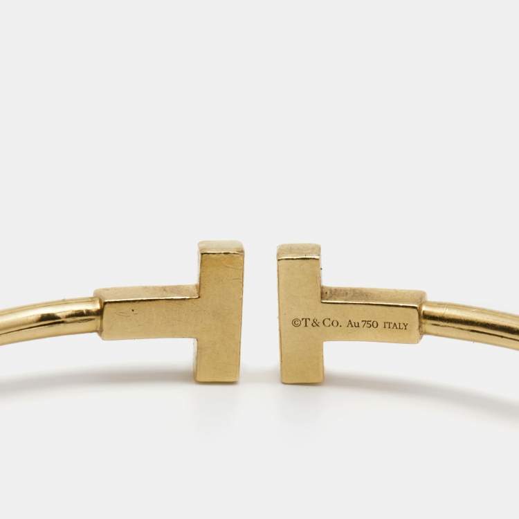Pre Owned Tiffany & Co. Tiffany T Wire 18k Yellow Gold Bracelet