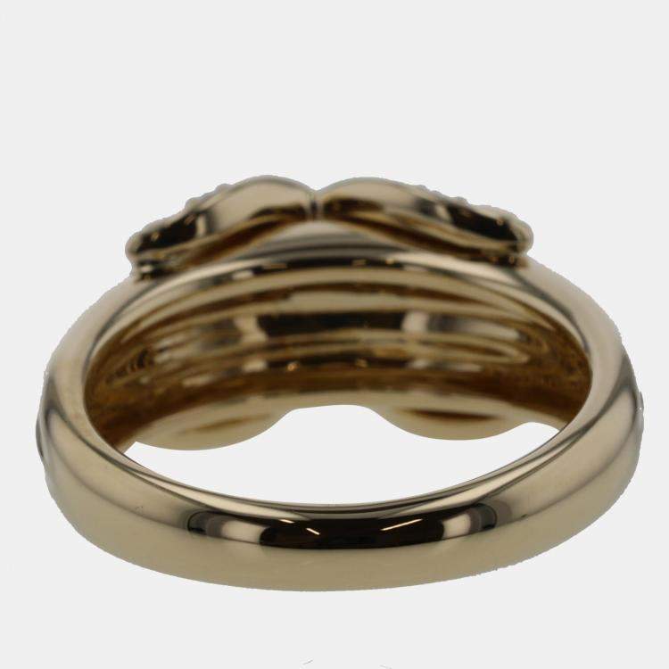 Pre Owned Tiffany & Co. Vintage Signature X 18K Yellow Gold Diamond Ring EU 49