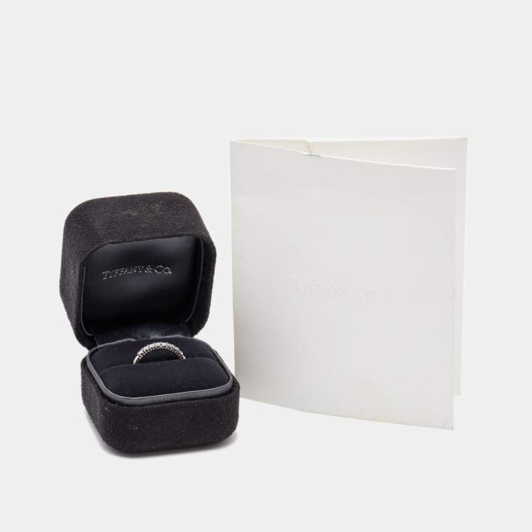 Pre Owned Tiffany & Co. Forever Diamonds Platinum Half Eternity Band Ring 51