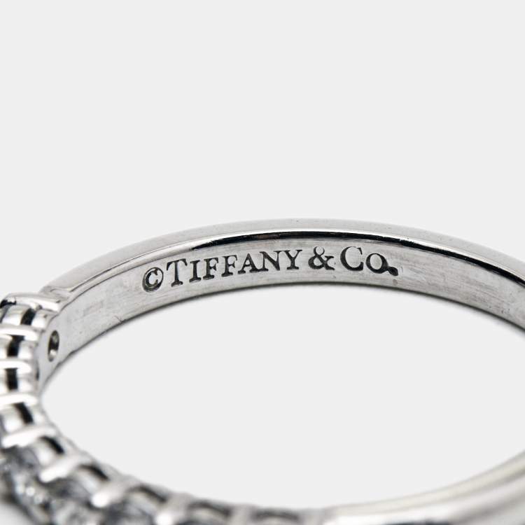 Pre Owned Tiffany & Co. Forever Diamonds Platinum Half Eternity Band Ring 51