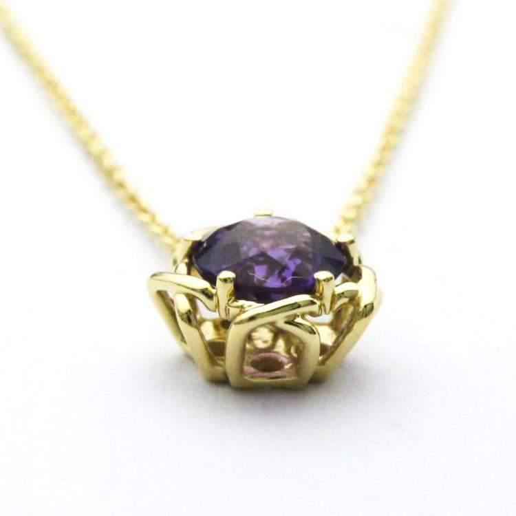 Pre Owned Tiffany & Co. Vintage 18K Yellow Gold Amethyst Necklace