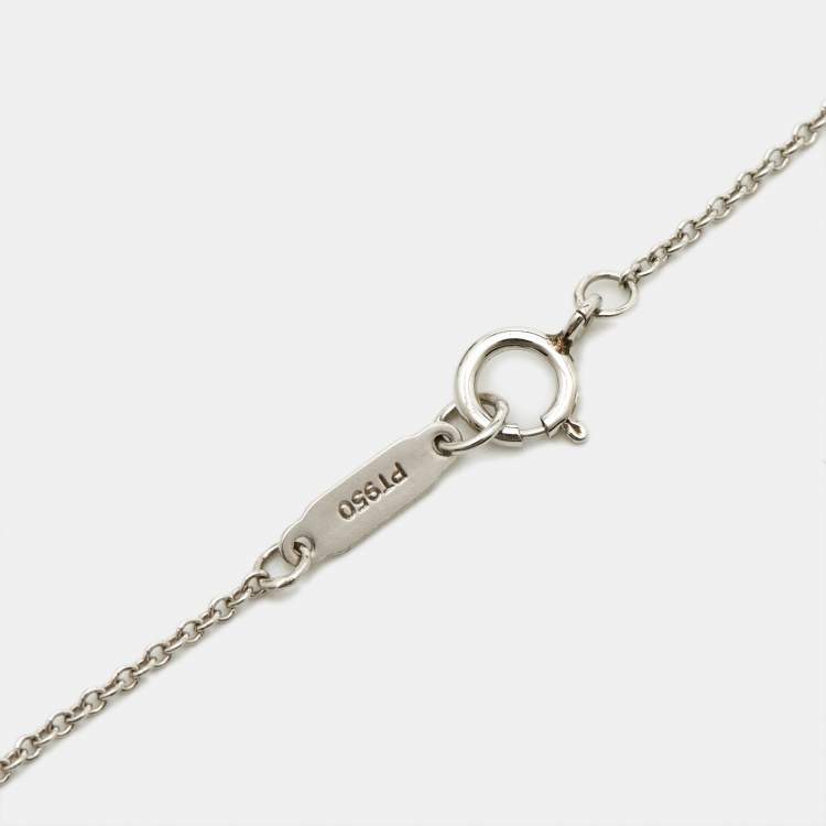 Pre Owned Tiffany & Co. Diamond Oval Key Platinum Pendant Necklace