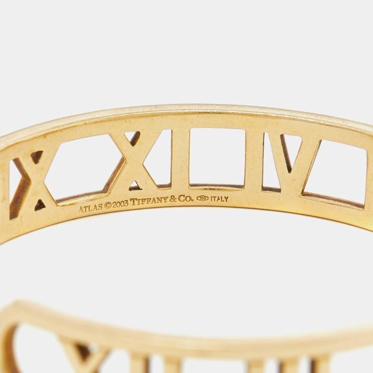 Pre Owned Tiffany & Co. Atlas 18K Yellow Gold Open Cuff Bracelet