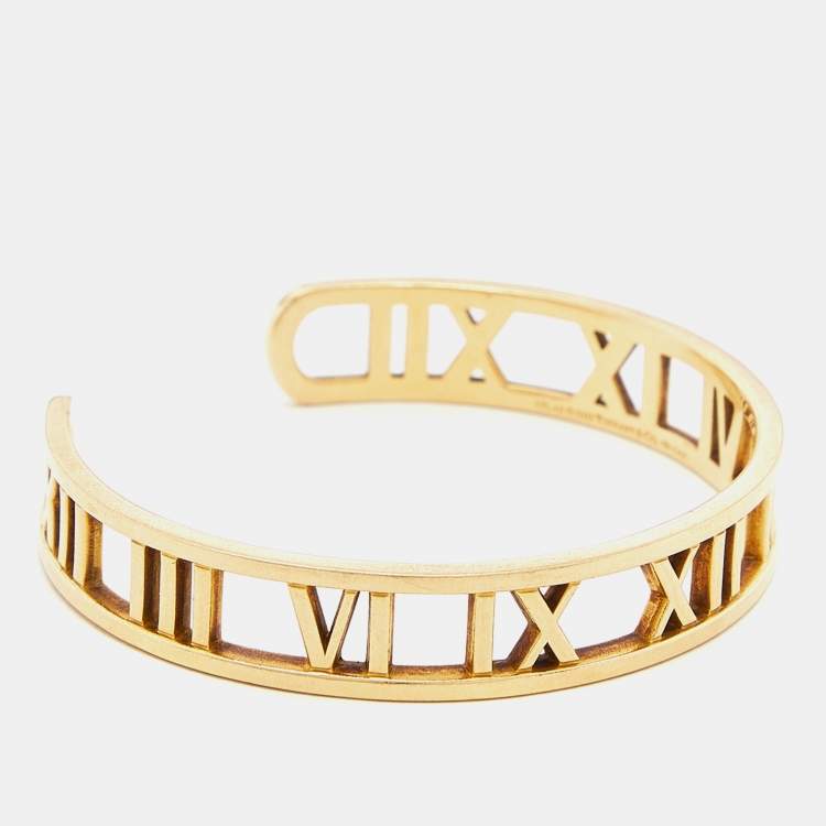 Pre Owned Tiffany & Co. Atlas 18K Yellow Gold Open Cuff Bracelet