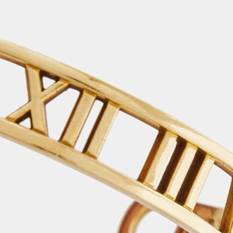 Pre Owned Tiffany & Co. Atlas 18K Yellow Gold Open Cuff Bracelet