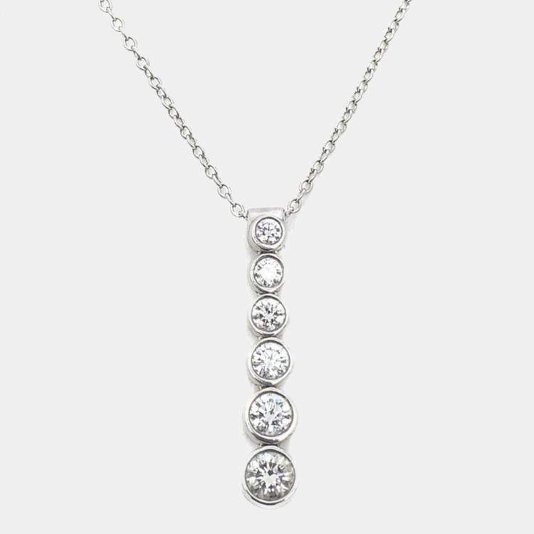 Platinum and Diamond Jazz Pendant Necklace