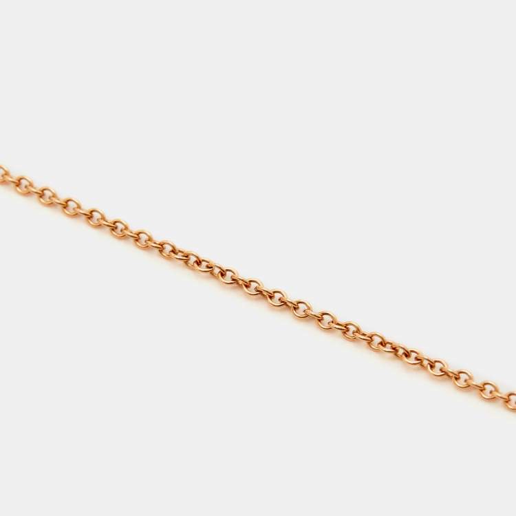 Pre Owned Tiffany & Co. Elsa Peretti Bean Design 18K Rose Gold Pendant Necklace 