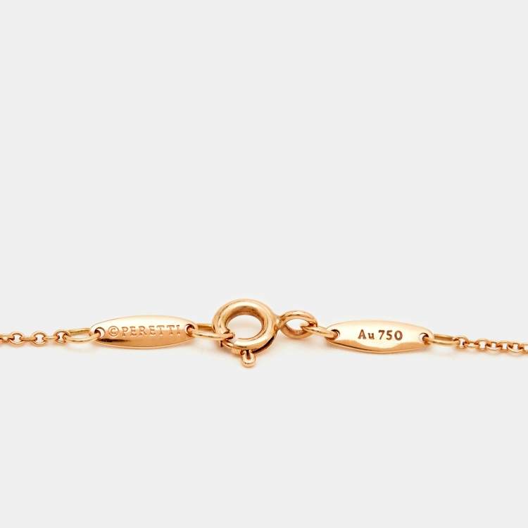 Pre Owned Tiffany & Co. Elsa Peretti Bean Design 18K Rose Gold Pendant Necklace 