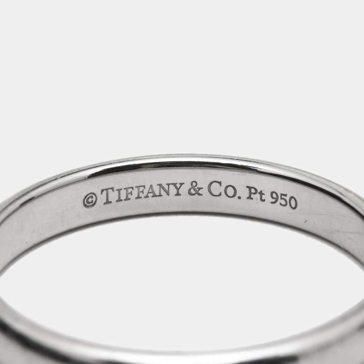 Pre Owned Tiffany & Co. Forever Platinum Wedding Band Ring Size 58