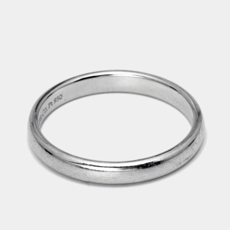 Pre Owned Tiffany & Co. Forever Platinum Wedding Band Ring Size 58
