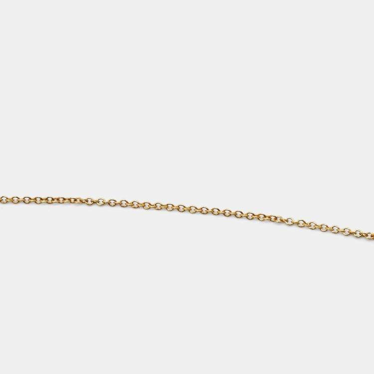 Pre Owned Tiffany & Co. Atlas Diamond 18k Yellow Gold Open Pendant Necklace
