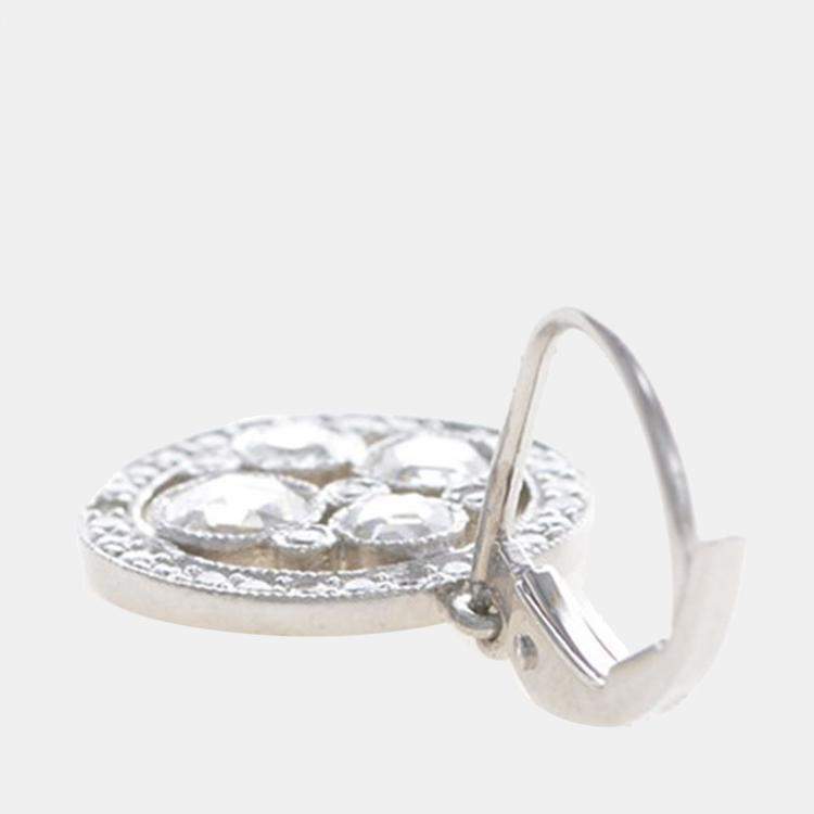 Pre Owned Tiffany & Co. Platinum and Diamond Cobblestone Drop Earrings