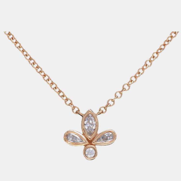 Tiffany Lock Pendant in Rose and White Gold with Diamonds, Extra Large |  Tiffany & Co.