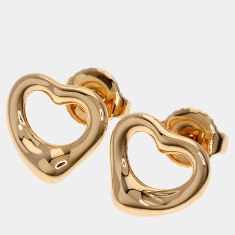 Tiffany & Co. Elsa Peretti Open Heart 18K Rose Gold Earrings Tiffany ...