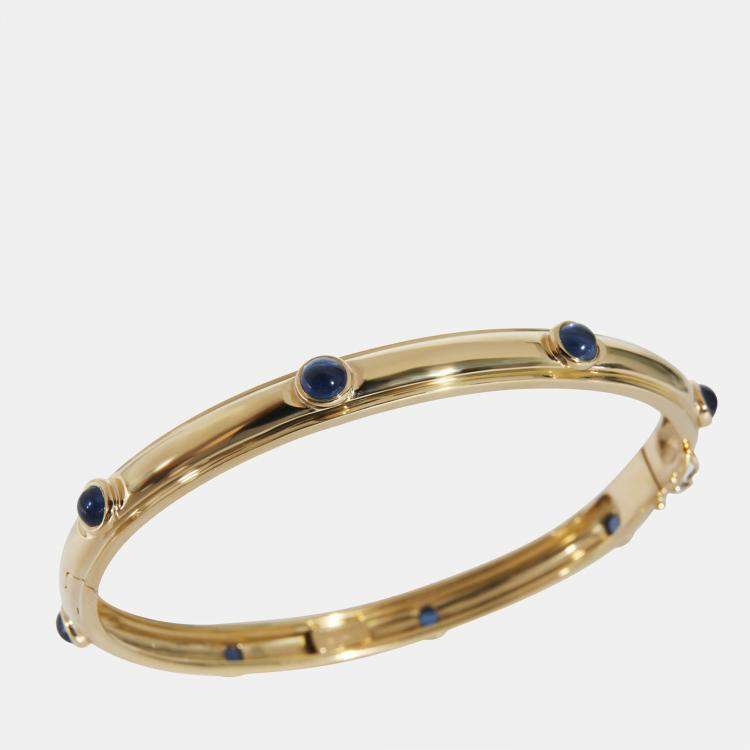 Tiffany & Co. Vintage Cabochon Sapphire Bangle Bracelet in 18K