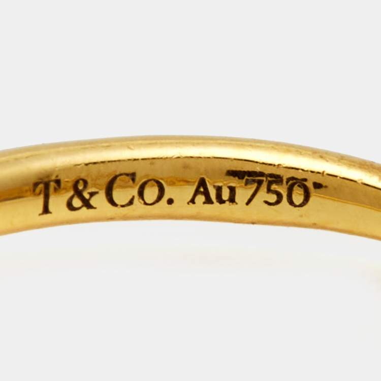 Pre Owned Tiffany & Co.  Paloma Picasso Love 18k Yellow Gold Ring Size 53
