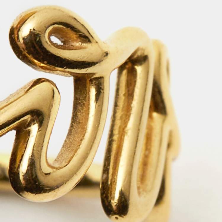 Pre Owned Tiffany & Co.  Paloma Picasso Love 18k Yellow Gold Ring Size 53