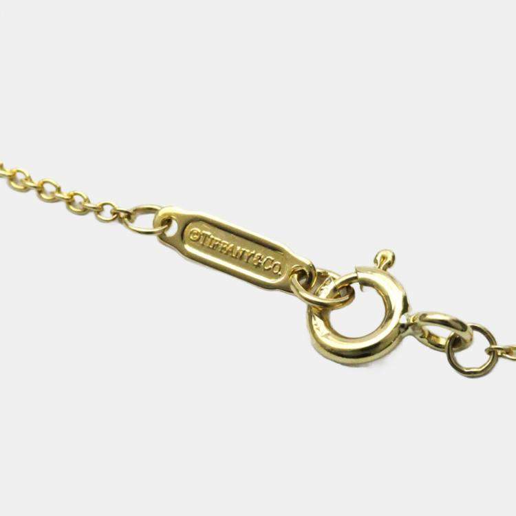 Pre Owned Tiffany & Co. Cross 18K Yellow Gold Diamond Necklace