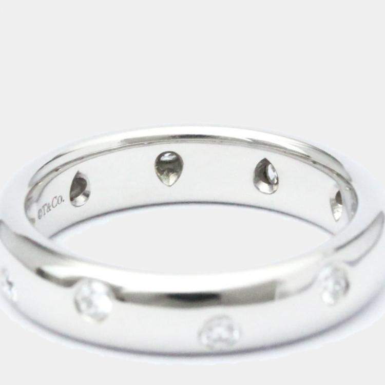 Pre Owned Tiffany & Co. Etoile Platinum Diamond Ring EU 49