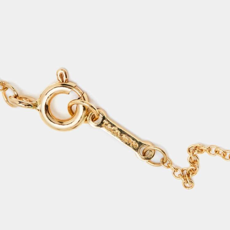 مملوكة مسبقًا Tiffany & Co. Paloma Picasso Olive Leaf Diamond 18k Yellow Gold Pendant Necklace