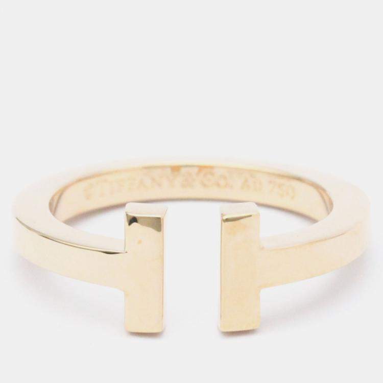 Pre Owned Tiffany & Co. Twire 18K Rose Gold Ring EU 55