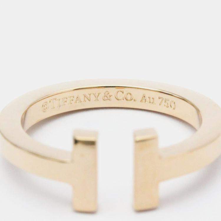 Pre Owned Tiffany & Co. Twire 18K Rose Gold Ring EU 55