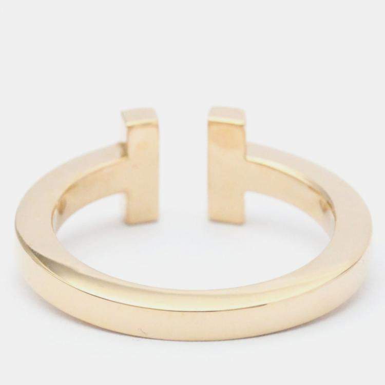 Pre Owned Tiffany & Co. Twire 18K Rose Gold Ring EU 55