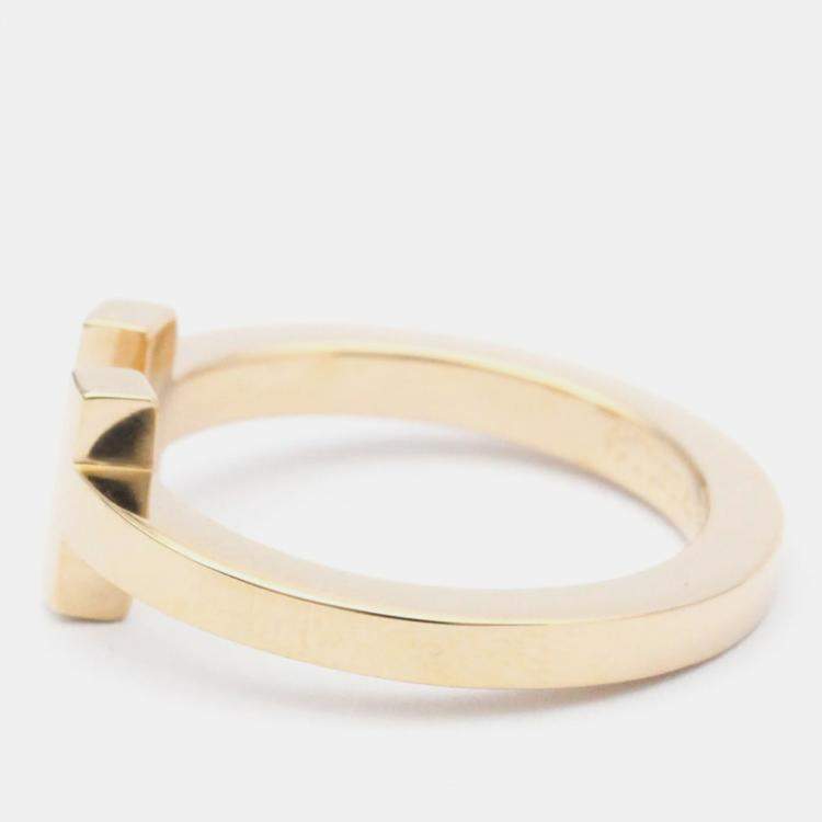 Pre Owned Tiffany & Co. Twire 18K Rose Gold Ring EU 55