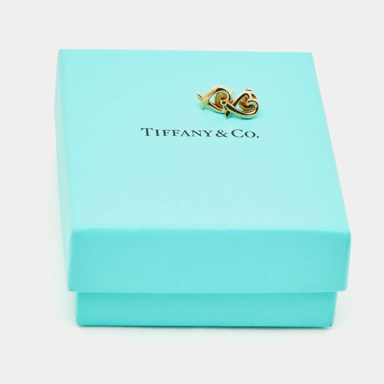 Pre Owned Tiffany & Co. Paloma Picasso Open Heart 18k Yellow Gold Earrings