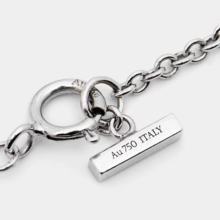 Pre Owned Tiffany & Co. Tiffany T Turquoise Diamond 18k White Gold Bracelet