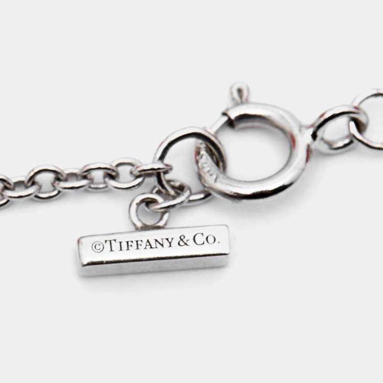 Pre Owned Tiffany & Co. Tiffany T Turquoise Diamond 18k White Gold Bracelet