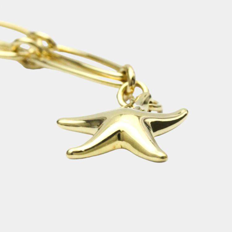 Pre Owned Tiffany & Co. Elsa Peretti Starfish 18K Yellow Gold Bracelet 17