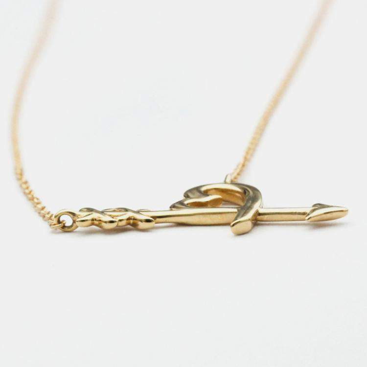 Pre Owned Tiffany & Co. Paloma Picasso Heart Arrow Graffiti 18K Rose Gold Necklace